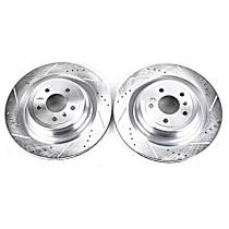 EBR1600XPR Rear Brake Disc, Cross-drilled and Slotted, Vented, 5 Lugs,, Evolution Drilled & Slotted Series