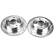 EBR420XPR Rear Brake Disc, Cross-drilled and Slotted, Solid, 5 Lugs, 279.91 mm,, Evolution Drilled & Slotted Series
