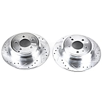 EBR459XPR Rear Brake Disc, Cross-drilled and Slotted, Solid, 5 Lugs 294.89 mm Evolution Drilled & Slotted Series