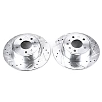 EBR612XPR Rear Brake Disc, Cross-drilled and Slotted, Solid, 5 Lugs 286 mm Evolution Drilled & Slotted Series