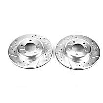 EBR630XPR Front Brake Disc, Cross-drilled and Slotted, Vented, 5 Lugs, 299.97 mm,, Evolution Drilled & Slotted Series