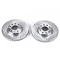 Front Brake Disc, Cross-drilled and Slotted, Vented, 5 Lugs, 288.04 mm, 1.8L 4Cyl, Evolution Drilled & Slotted Series