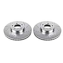 Front Brake Disc, Cross-drilled and Slotted, Vented, 5 Lugs, 331.98 mm, 3.0L 6Cyl, Evolution Drilled & Slotted Series