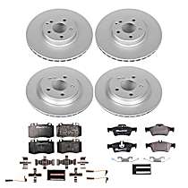 ESK6751 Front and Rear Brake Disc and Pad Kit, Cross-Drilled 5 Lugs 300 mm Semi-metallic Euro-Stop