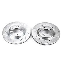 Front Brake Disc, Cross-drilled and Slotted, Vented, 5 Lugs, 293.88 mm, Evolution Drilled & Slotted Series