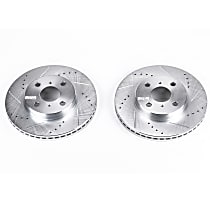 JBR1110XPR Front Brake Disc, Cross-drilled and Slotted, Vented, 4 Lugs 255.02 mm Evolution Drilled & Slotted Series