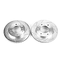 Front Brake Disc, Cross-drilled and Slotted, Vented, 6 Lugs, 290.07 mm, Evolution Drilled & Slotted Series