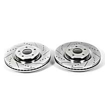 Front Brake Disc, Cross-drilled and Slotted, Vented, 5 Lugs, SL, 3.5L 6Cyl, Evolution Drilled & Slotted Series - Front