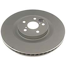 Front, Passenger Side Brake Disc, Plain Surface, Vented, 5 Lugs, Power Stop Full-Cast Replacement Design Rotors, F Sport, 2.0L 4Cyl, Evolution Geomet Coated High Carbon