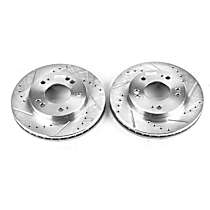 Front Brake Disc, Cross-drilled and Slotted, Vented, 5 Lugs, 256.03 mm, FWD, GST, 2.0L 4Cyl, Evolution Drilled & Slotted Series