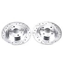Rear Brake Disc, Cross-drilled and Slotted, Solid, 4 Lugs, 250.95 mm, With  Disc Brake, Evolution Drilled & Slotted Series