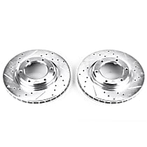 JBR742XPR Front Brake Disc, Cross-drilled and Slotted, Vented, 6 Lugs 310.9 mm Evolution Drilled & Slotted Series