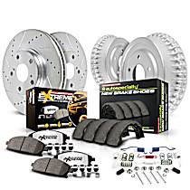 K15496DK-36 Front and Rear Brake Disc And Drum Kit, 5 Lugs, Brake Disc Autospecialty By Powerstop; Brake Pad Set Z36 Extreme Truck And Tow