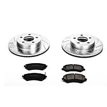 Front Brake Disc and Pad Kit, Cross-drilled and Slotted, 5 Lugs, 288 mm, Carbon Fiber Ceramic, 2.4L 4Cyl, Z23 Evolution Sport Series