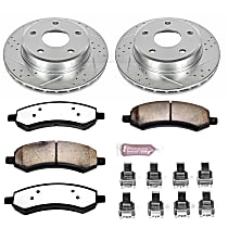 Front Brake Disc and Pad Kit, Cross-drilled and Slotted, 5 Lugs, 312 mm, Carbon Fiber Ceramic, Z36 Extreme Truck And Tow