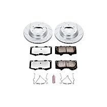Front Brake Disc and Pad Kit, Cross-drilled and Slotted, 6 Lugs, 338 mm, Carbon Fiber Ceramic, Z36 Extreme Truck And Tow