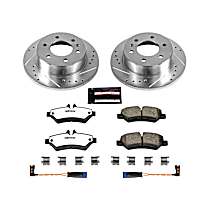 Rear Brake Disc and Pad Kit, Cross-drilled and Slotted, 6 Lugs, 298 mm, Carbon Fiber Ceramic, Z36 Extreme Truck And Tow