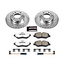 Front Brake Disc and Pad Kit, Cross-drilled and Slotted, 6 Lugs, 300 mm, Carbon Fiber Ceramic, Z36 Extreme Truck And Tow