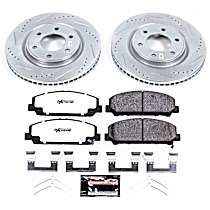 K6321-36 Front Brake Disc and Pad Kit, Cross-drilled and Slotted 6 Lugs 350 mm Carbon Fiber Ceramic Z36 Extreme Truck And Tow