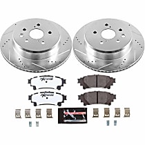 K6514-26 Rear Brake Disc and Pad Kit, Cross-drilled and Slotted 5 Lugs 309.88 mm Carbon Fiber Ceramic Z26 Street Warrior Carbon-Fiber Ceramic Series