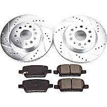 Rear Brake Disc and Pad Kit, Cross-drilled and Slotted, 6 Lugs, 315 mm, Carbon Fiber Ceramic, Z23 Evolution Sport Series