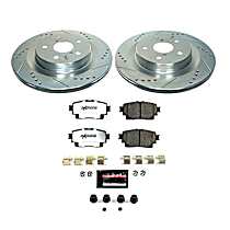 Rear Brake Disc and Pad Kit, Cross-drilled and Slotted, 5 Lugs, 317 mm, Carbon Fiber Ceramic, Z36 Extreme Truck And Tow
