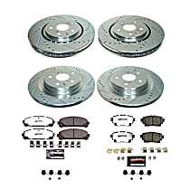 Front and Rear Brake Disc and Pad Kit, Cross-drilled and Slotted, 5 Lugs, 317 mm, Carbon Fiber Ceramic, Z36 Extreme Truck And Tow