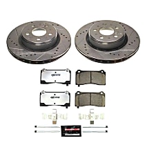 K8844-26 Front Brake Disc and Pad Kit, Cross-drilled and Slotted 5 Lugs 320.3 mm Carbon Fiber Ceramic Z26 Street Warrior Carbon-Fiber Ceramic Series