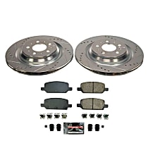 K8874 Rear Brake Disc and Pad Kit, Cross-drilled and Slotted 5 Lugs 335.3 mm Carbon Fiber Ceramic Z23 Evolution Sport Series