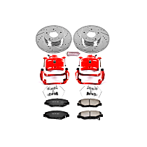 Front Brake Disc and Caliper Kit, Red Powdercoat Caliper, Carbon Fiber Ceramic, 5 Lugs, Z36 Extreme Truck And Tow