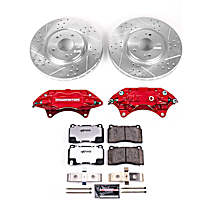 Front, Brake Disc and Caliper Kit, Powdercoated red, Carbon Fiber Ceramic, 5 Lugs, Z26 Street Warrior Carbon-Fiber Ceramic Series