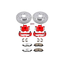 Front, Brake Disc and Caliper Kit, Red Powdercoat Caliper, Carbon Fiber Ceramic, 5 Lugs, Z26 Street Warrior Carbon-Fiber Ceramic Series