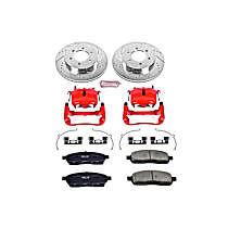 3-Piece Kit Front, Brake Disc and Caliper Kit, 4WD, 6 lug models, Red Powdercoat Caliper, Carbon Fiber Ceramic, 6 Lugs, Z23 Evolution Sport Series