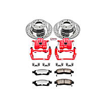 KC2050-36 Rear Brake Disc and Caliper Kit, Red Powdercoat Caliper, Carbon Fiber Ceramic, 6 Lugs, Z36 Extreme Truck And Tow
