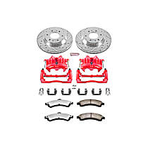 KC2057-36 Front Brake Disc and Caliper Kit, Red Powdercoat Caliper, Carbon Fiber Ceramic, 6 Lugs, Z36 Extreme Truck And Tow