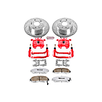 Front, Brake Disc and Caliper Kit, Red Powdercoat Caliper, Carbon Fiber Ceramic, 5 Lugs, Z26 Street Warrior Carbon-Fiber Ceramic Series
