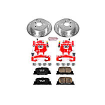 3-Piece Kit Rear, Brake Disc and Caliper Kit, Red Powdercoat Caliper, Carbon Fiber Ceramic, 5 Lugs, Z23 Evolution Sport Series