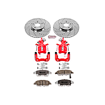 Rear, Brake Disc and Caliper Kit, Red Powdercoat Caliper, Carbon Fiber Ceramic, 5 Lugs, Z26 Street Warrior Carbon-Fiber Ceramic Series