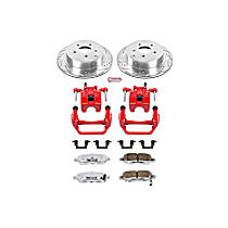 3-Piece Kit Rear, Brake Disc and Caliper Kit, Red Powdercoat Caliper, Carbon Fiber Ceramic, 5 Lugs, Z26 Street Warrior Carbon-Fiber Ceramic Series