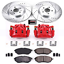 KC285 Front Z23 Daily Carbon-Fiber Ceramic Brake Pad, Drilled & Slotted Rotor and Caliper Kit