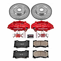 KC2915A Front Z23 Daily Carbon-Fiber Ceramic Brake Pad, Drilled & Slotted Rotor and Caliper Kit