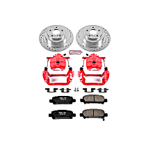 KC3124 Rear Z23 Daily Carbon-Fiber Ceramic Brake Pad, Drilled & Slotted Rotor and Caliper Kit