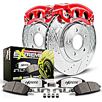 KC4659-26 Front Brake Disc and Caliper Kit, Red Powdercoat Caliper, Carbon Fiber Ceramic, 5 Lugs, Z26 Street Warrior Carbon-Fiber Ceramic Series