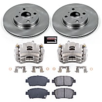 KCOE109 Front Brake Disc and Caliper Kit, Natural Caliper, Ceramic, 4 Lugs, Z17 OE Replacement