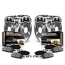 KCOE1133A Front and Rear Brake Disc and Caliper Kit, Natural Caliper, Ceramic, 5 Lugs, Z17 OE Replacement