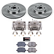 KCOE1135 Front OE Stock Replacement Low-Dust Ceramic Brake Pad, Rotor and Caliper Kit