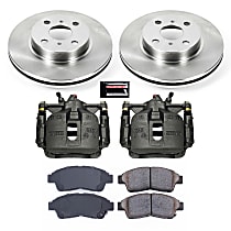 KCOE1151 Front OE Stock Replacement Low-Dust Ceramic Brake Pad, Rotor and Caliper Kit