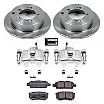 KCOE1202 Rear Brake Disc and Caliper Kit, Natural Caliper, Ceramic, 5 Lugs, Z17 OE Replacement