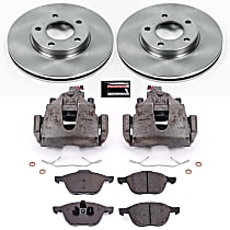 KCOE120 Front Brake Disc and Caliper Kit, Natural Caliper, Ceramic, 5 Lugs, Z17 OE Replacement