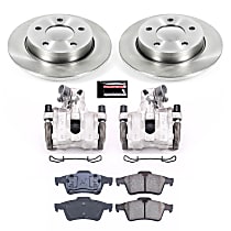 KCOE124 Rear Brake Disc and Caliper Kit, Natural Caliper, Ceramic, 5 Lugs, Z17 OE Replacement